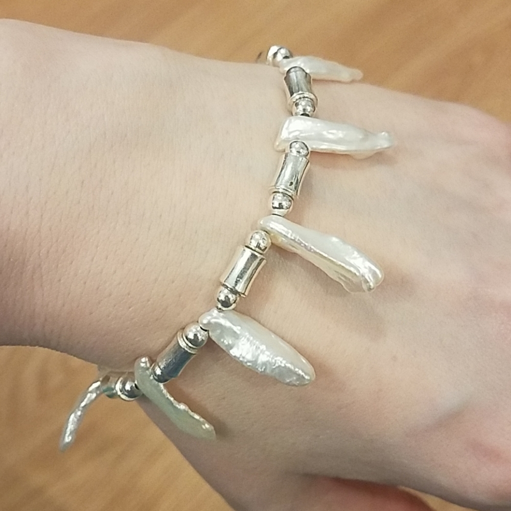 Sterling Silver Abalone Shell Bracelet - Picture 1 of 8